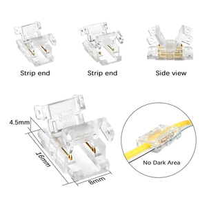 COB Strip to Wire <strong>LED</strong> Connectors 5 8 10mm Connection Solderless Extension for CCT <strong>LED</strong> Strip Lights 2 3Pin Connector - Product Image 1