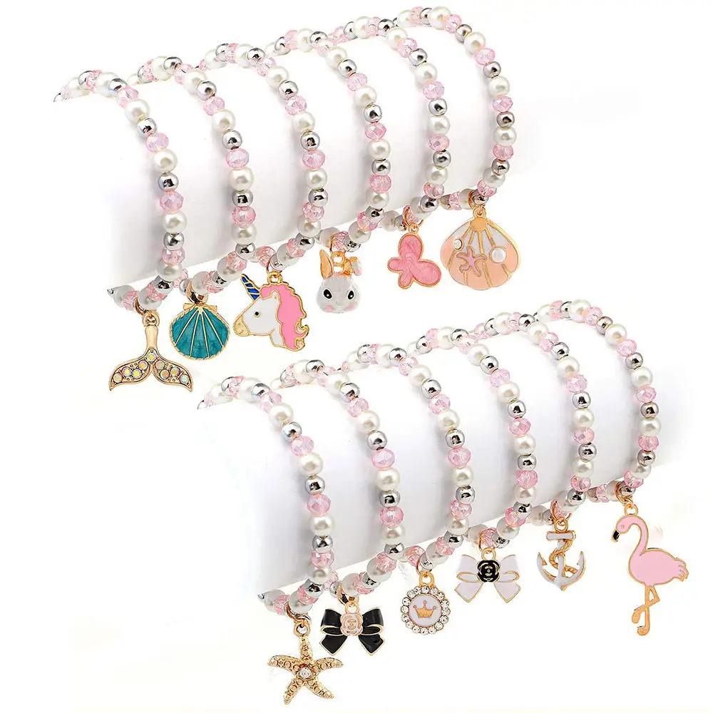 Braccialetto di fascino Borda il Braccialetto BFF Bracciale Fare Kit per I Bambini Delle Ragazze Charms Unicorn Arcobaleno Migliori Amici Capretti di Modo Dei Monili