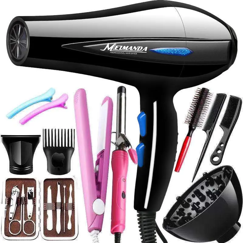 Guangdong Salon Beauty Brushless Hand Hair Dryer e raddrizzatore Wall Hair styling Set di asciugacapelli senza foglie