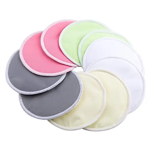Washable Bamboo Nursing Pads Absorbent Washable Breast Pads for Breastfeeding with Carry Bag