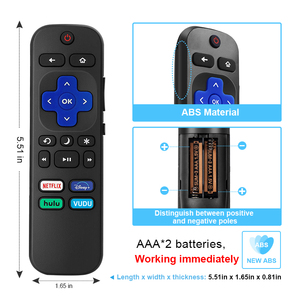 Nuovo telecomando per tutti i telecomandi Hisense Roku TV HU-RCRUS-20 con controllo del Volume e pulsante di alimentazione TV tasti di scelta rapida a 4 canali