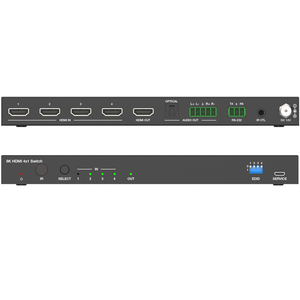 8K 60HZ HDMI Switch 4 en 1 Salida con 7.1CH Audio Extractor y ARC HDMI Sound Extractor para sistema de cine en casa