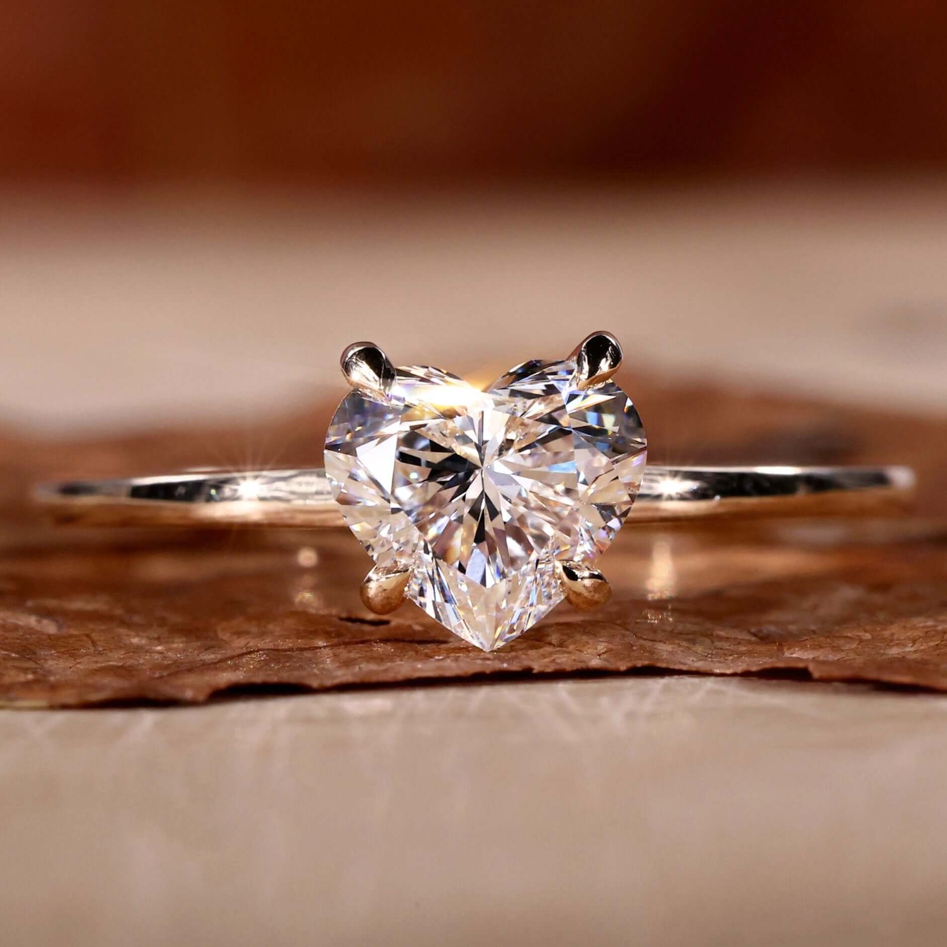 heart solitaire ring