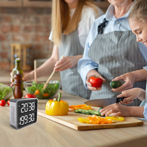 Doppia cucina Timer doppio canale conto alla rovescia cronometro Display a LED regolabile luminosità del Volume magnetico Timer digitale - Product Image 1