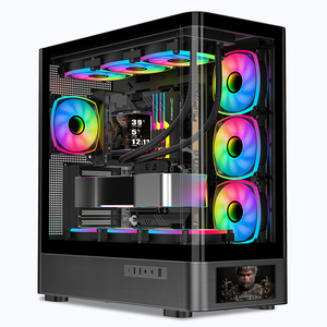 SAMA Vidrio Curvo mejor torre media ATX CPU Gaming PC de escritorio chasis de ordenador con pantalla LCD - Product Image 1
