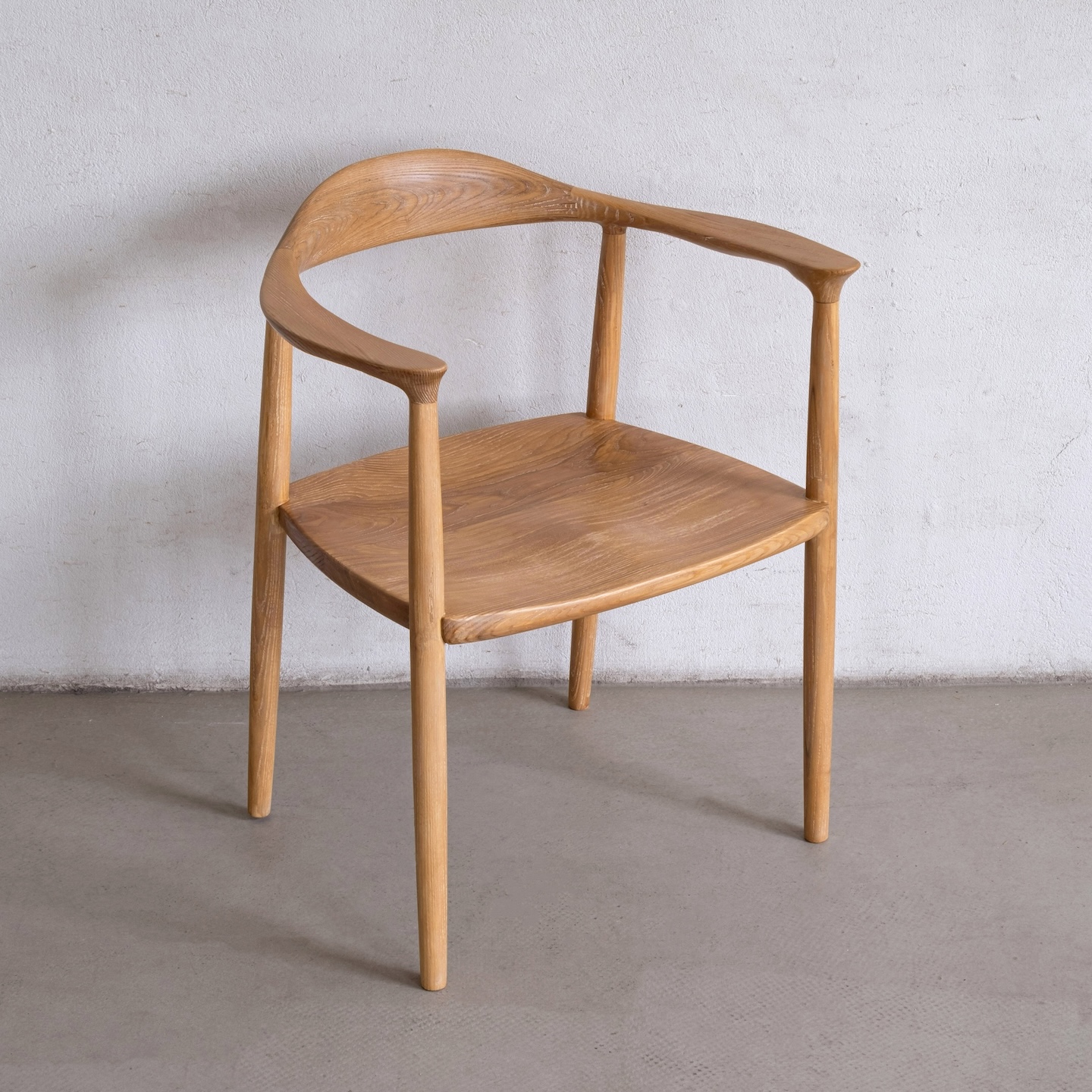 Chaise de président en bois massif ciré blanc, veuillez noter la couleur