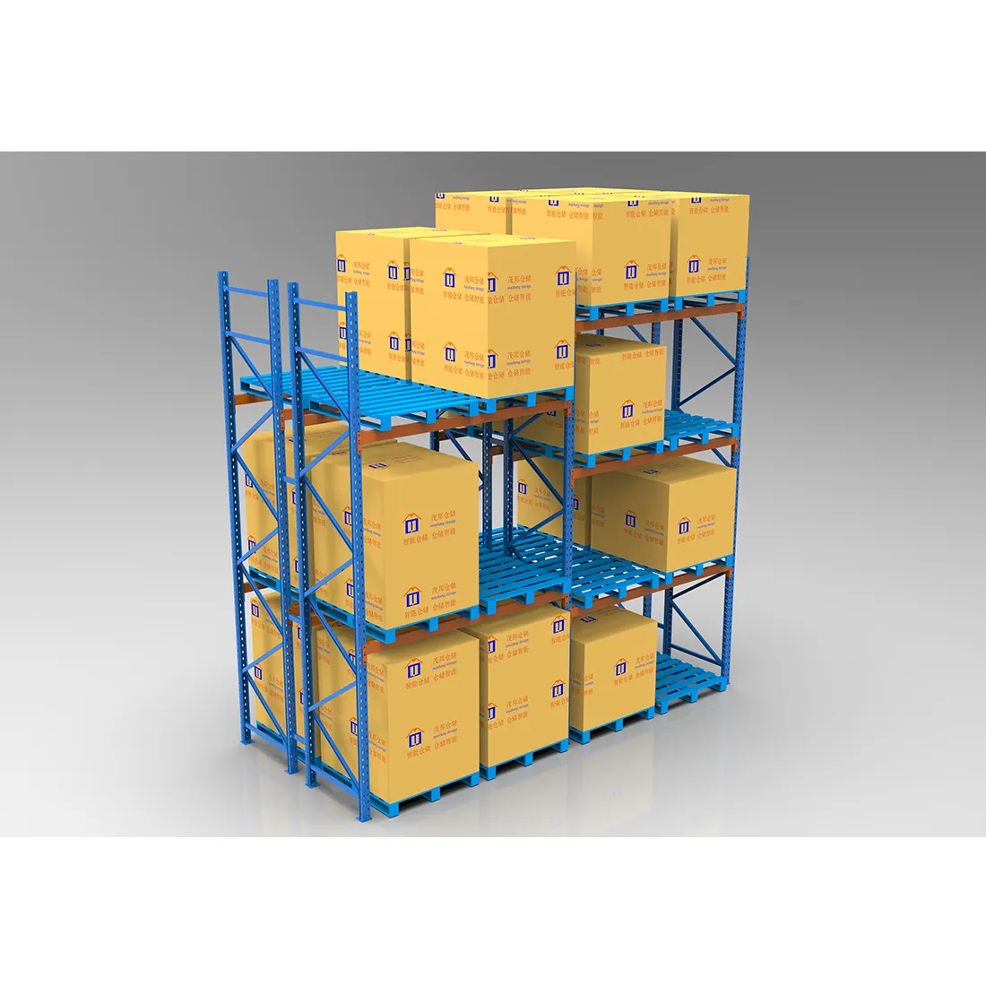 Uso industrial ensamblar sistemas de estanterías de palets de acero selectivo de doble profundidad estante de almacenamiento resistente de fabricante de bastidores de almacén