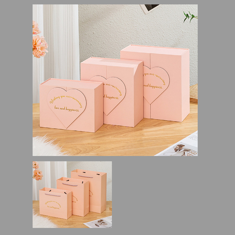 Pink empty box + handbag