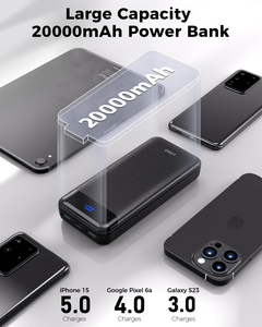 2025พาวเวอร์แบงค์มือถือ20000mAh ความจุเยอะพกพาได้รวดเร็วพร้อมจอแสดงผล LED ดิจิตอล - Product Image 4