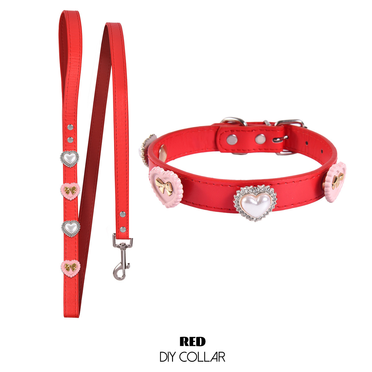 Rose pink leash collar