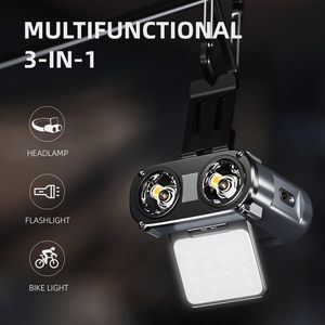 WARSUN taşınabilir USB şarj edilebilir LED lamba far Torch yüksek güç su geçirmez acil Cob çalışma ışıkları açık avcılık için - Product Image 2
