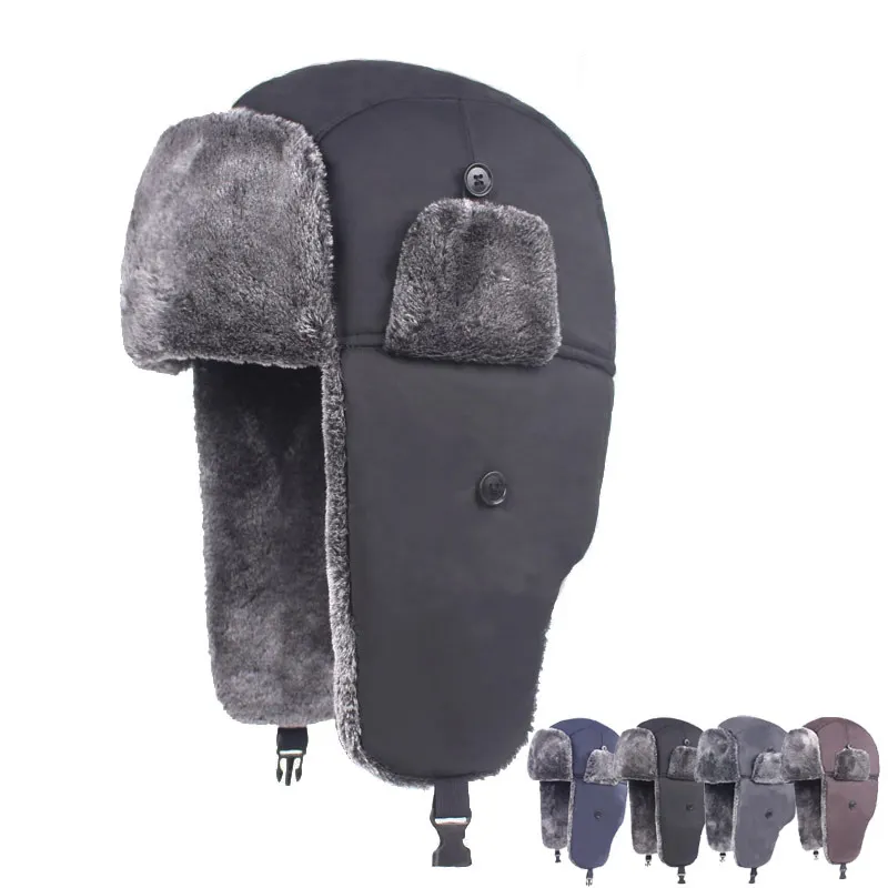 Sewingman B0089L Warm Ushanka Winter Thermal Russian Pilot Hunting Fur Trapper Bomber Hat for Men