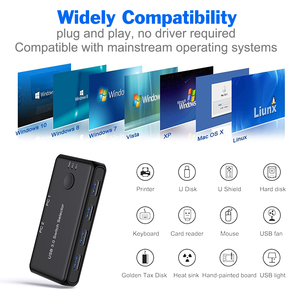 2x4 USB 3,0 Switch Hub Selector 2 computadoras Compartir 4 puertos USB 3,0 Conmutador KVM USB para PC Ratón Teclado Impresora Escáner... - Product Image 4
