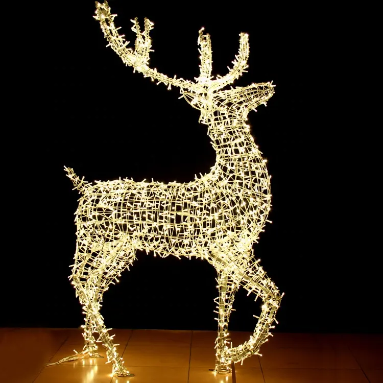 Açık bahçe peyzaj 3d Led Motif lamba sokak tatil süslemeleri aydınlık led ışıkları ile noel ren geyiği