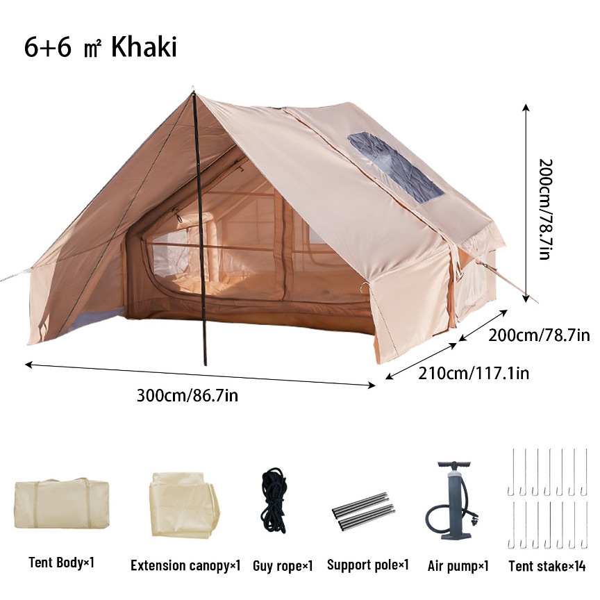 66 Inflatable Tent Khaki with Logo