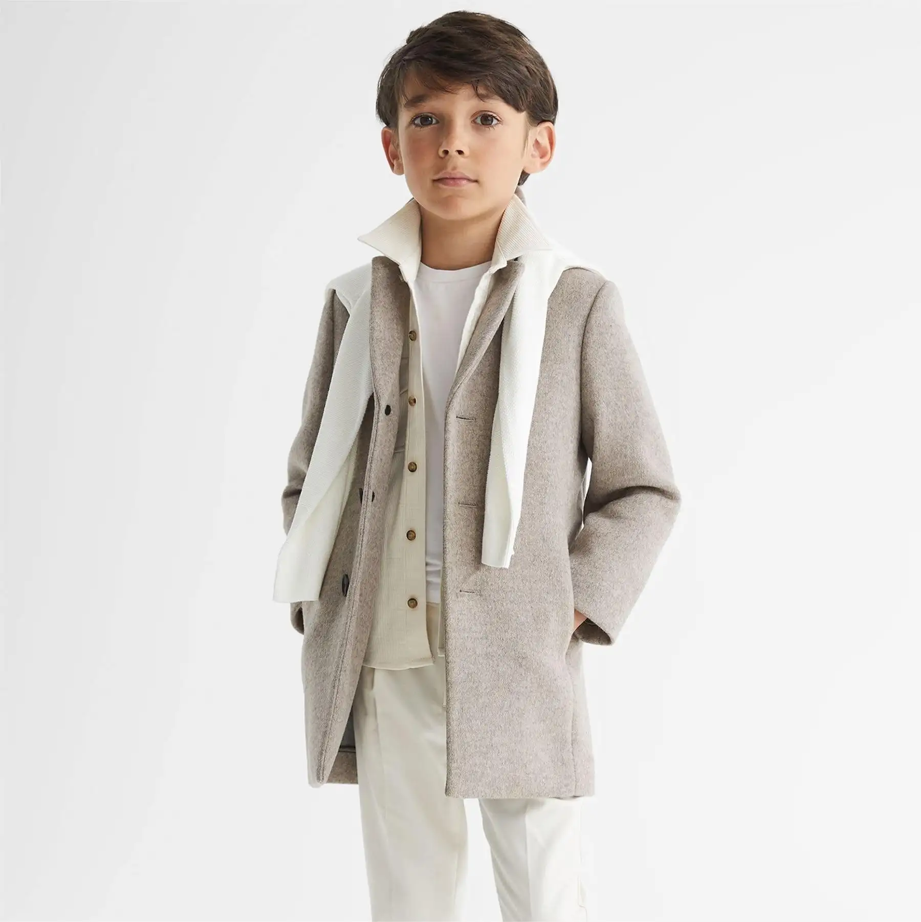 Casaco reiss gable infantil, jaqueta estilo overcasaco para meninos