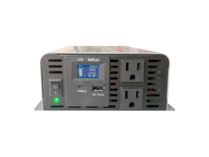 Fit4无DC 12v至交流110V 60Hz，带液晶显示器双插座C型和USB输出600瓦纯正弦波逆变器 - Product Image 3