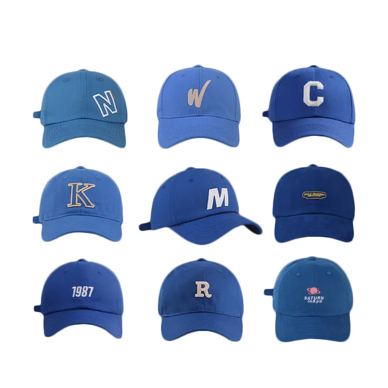Gorras de béisbol con letras C bordadas para hombre y mujer, gorras de béisbol con parche de toalla, bordadas en algodón azul, unisex, 2022