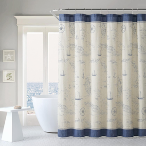 72 * 72in trang trí phòng tắm Rèm polyester không thấm nước hải lý thuyền buồm ngọn hải đăng vải rèm tắm với 12 móc, - Product Image 6