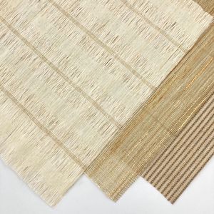 Japanese Style Woven Jute Blinds Linen Drapes <strong>with</strong> Bamboo Fiber French Design for French <strong>Windows</strong> <strong>Built</strong>-in Installation Type - Product Image 5