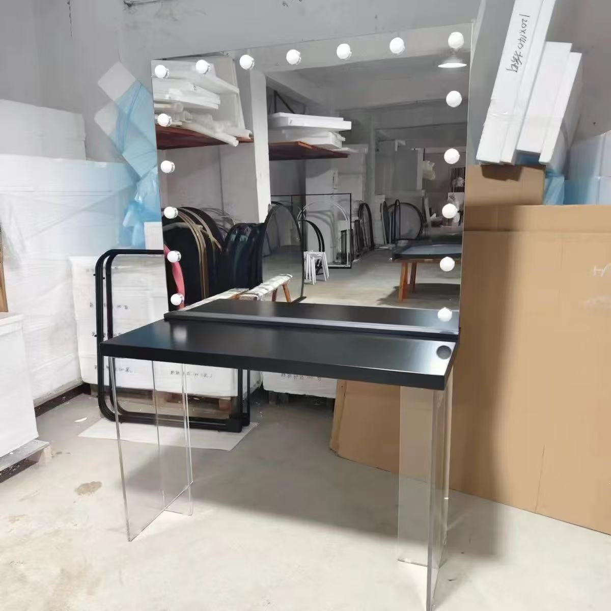 Miroir carré noir 80*50*80, 80*100