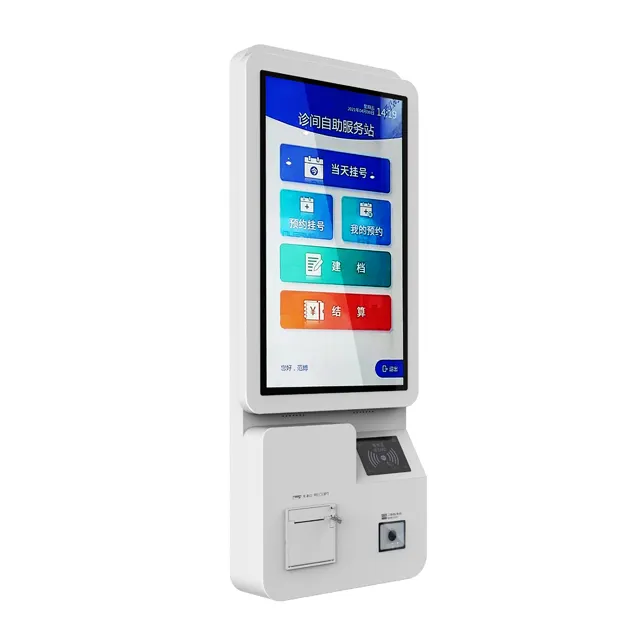 OEM Customized Wall Mounted Printing RFID QR Scanner Touch Screen Kiosk Self Service Terminal Tabletop Kiosk With Camera