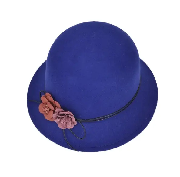 Sombrero de lana de fieltro con lazo para mujer, sombrero de pescador con lazo, Estilo Vintage, Retro, elegante