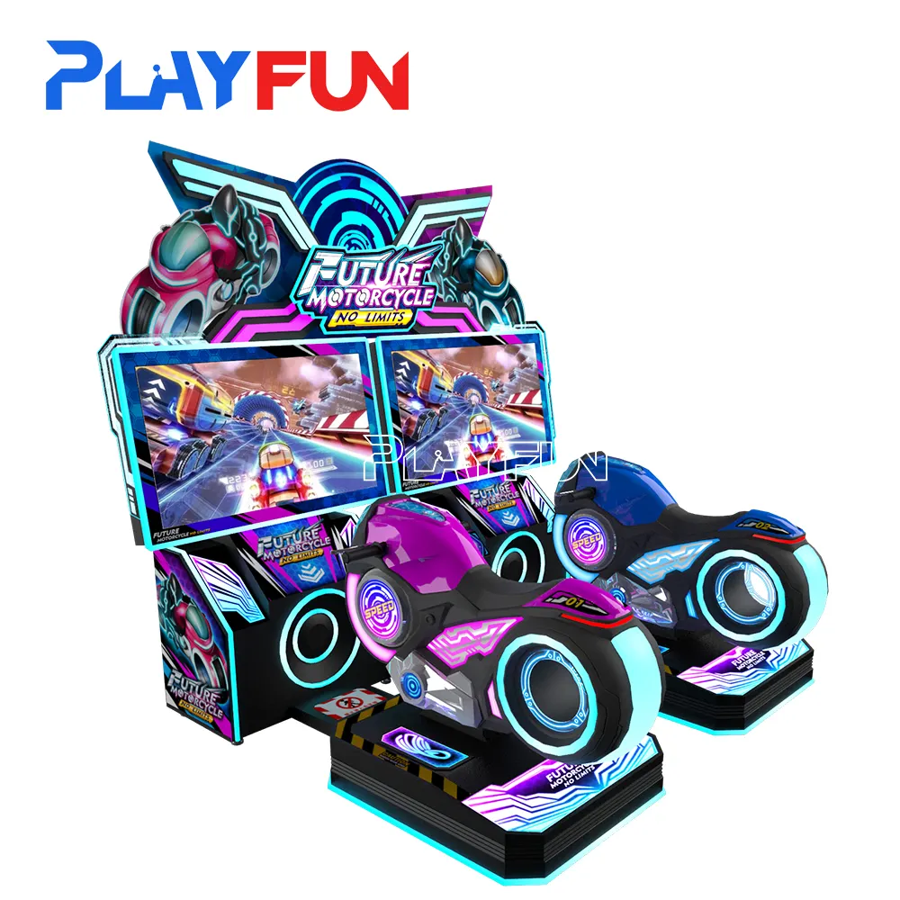 Playfun grosir koin kualitas tinggi dioperasikan motor masa depan Arcade mobil balap Moto mengemudi Simulator mesin permainan