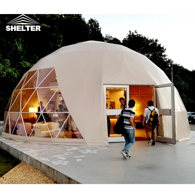 5m/6m/7m/8m Igloo Glamping Luxury Outdoor PVC Dome Hotel House tenda con cupole geodetiche in vendita