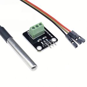 Kit de módulo de Sensor de temperatura DS18B20 impermeable 100CM Cable de Sensor Digital adaptador de Terminal de sonda de acero inoxidable para Arduino
