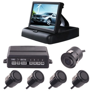 Pantalla plegable de escritorio LCD de 4,3 pulgadas, Radar de marcha atrás para coche, zumbador de respaldo trasero para coche, sistema de Sensor de aparcamiento con 4 sensores - Product Image 1