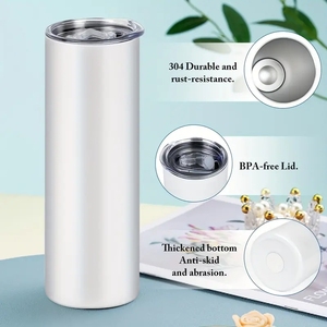 Chúng tôi kho Mới 20 oz thẳng Trắng khoảng trống cao gầy thăng hoa cạnh phẳng ARC đôi tường Tumblers cho thăng hoa - Product Image 2