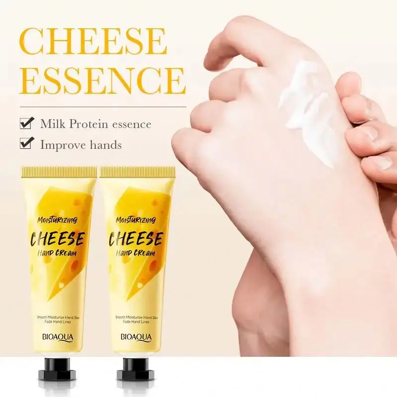 OEM BIOAOUA queso antigrietas hidratante piel suave mejora la sequedad blanqueamiento crema de manos hidratante