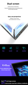 E140D Logotipo personalizado Doble pantalla táctil de 14 pulgadas 2 en 1 Tablet Yoga Computer PC Nuevo IPS Business Laptop con doble pantalla táctil - Product Image 4
