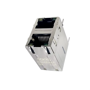 ส่วนหัวของมุมด้านขวา10P8C ขั้วต่อ PCB ขั้วต่อแบบหลายพอร์ต RJ45อีเธอร์เน็ตที่มี LED RJ45ตัวเมีย - Product Image 6