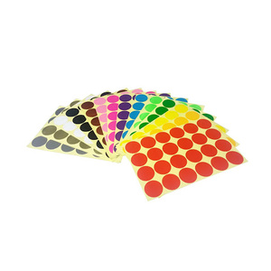Sticker Labels Rolls <strong>for</strong> <strong>Color</strong> <strong>Coding</strong> 25mm - Blue <strong>Red</strong> Black Green Circle Dots Writable Surface - Product Image 1