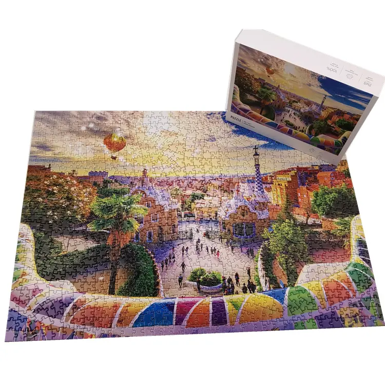 Puzzle pour adultes de jeu de papier personnalisé de conception OEM 100 500 1000 2000 pièces de puzzle de cartes nationales