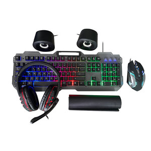 高品質5in1有線ゲーミングバックライトキットコンボゲーミングキーボードマウスヘッドセットマウスパッドスピーカーセットF1 - Product Image 2