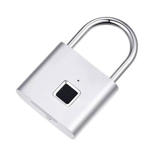 指纹储物柜锁指纹挂锁智能数字生物识别防水指纹锁带USB充电 - Product Image 1