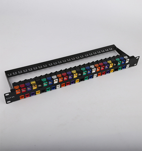 Professional <strong>Cat6A</strong> 2U 48-port <strong>Patch</strong> <strong>Panel</strong> With Colored Keystone Jacks for Networking for 24-port Applications