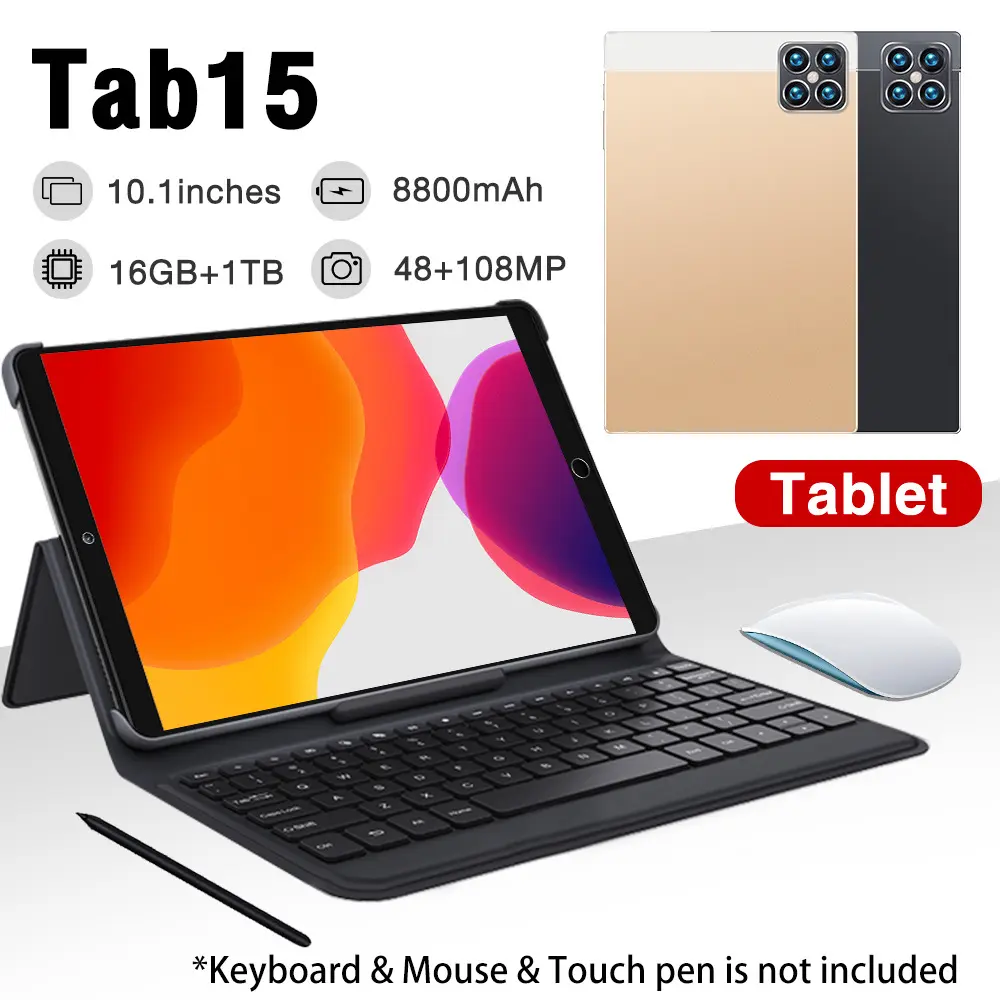 تابلت Tab15 ذكي يعمل بنظام أندرويد عبر الحدود شاشة 32 جيجابايت قابل للتوصيل بشبكة 3G لوحي توزيع خارجي