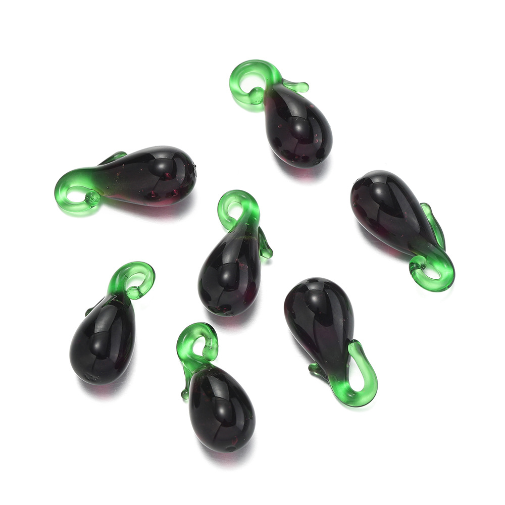 Pendentif en verre - aubergine