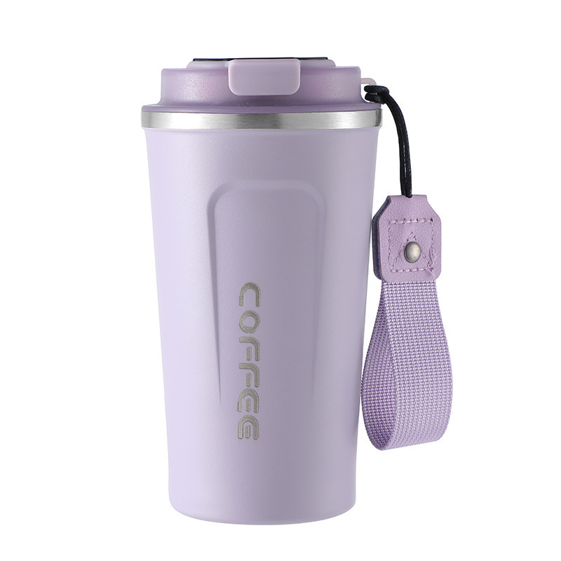 Tasse à café laquée transparente, couvercle ordinaire violet.