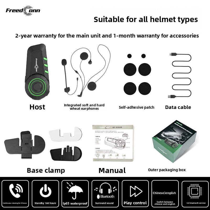 black-can connect 2 phones for all helmet types