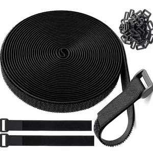 Gancho y lazo de alta calidad de 20MM, hebilla de plástico de nailon, gancho y lazo, lazo de cable ajustable, Velcroes, gancho y correa de lazo - Product Image 1