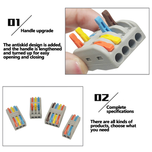 <strong>Terminal</strong> <strong>Blocks</strong> Connectors AP-2-4 4 in 4 Out Quick <strong>Connect</strong> <strong>Terminal</strong> <strong>Block</strong> 250V 32A Color-Coded Handles for Home Automation &amp; Control Cabinet Wiring - Product Image 5