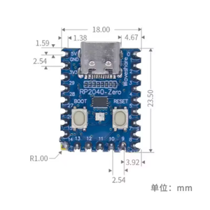 Flash Mini-Mikrocontroller-Entwicklungsausschuss RP2040-Zero RP2040 Doppel-Core Cortex M0+ 2 MB - Product Image 5