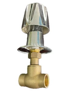 黄铜截止阀，带装饰盖1/2 “NPT，用于水/燃气管道系统的无铅防腐 (ISO 9001认证) - Product Image 1