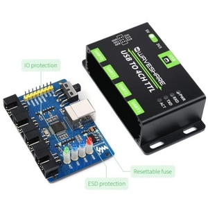 Industrieller USB zu 4CH TTL UART-Konverter serialer Adapter mit mehreren Schutzschaltkreisen kompatibel mit mehreren Systemen