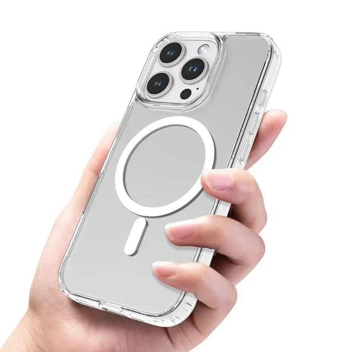 Wholesale Luxury Crystal Clear Magnetic Phone Cases Cover for iPhone 12 13 14 15 16 Pro Max Mobile Phone Accessories